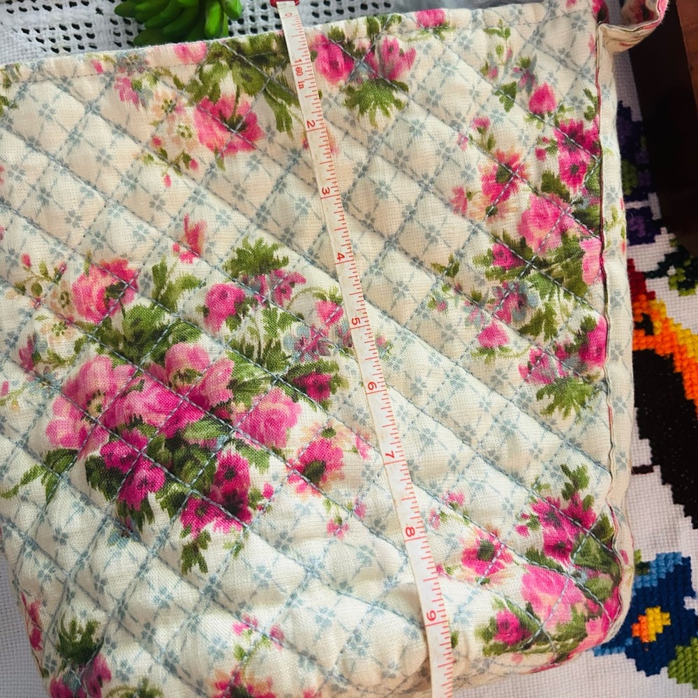 Sezane Pink Floral Quilted Bucket Bag - Picture 6 of 7